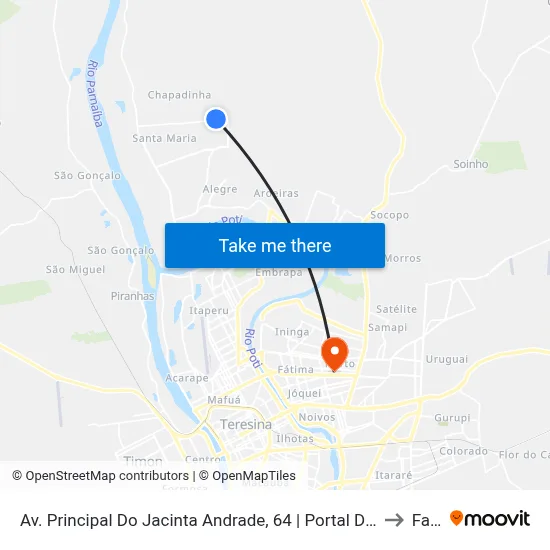 Av. Principal Do Jacinta Andrade, 64 | Portal Do Jacinta Andrade to Facid map