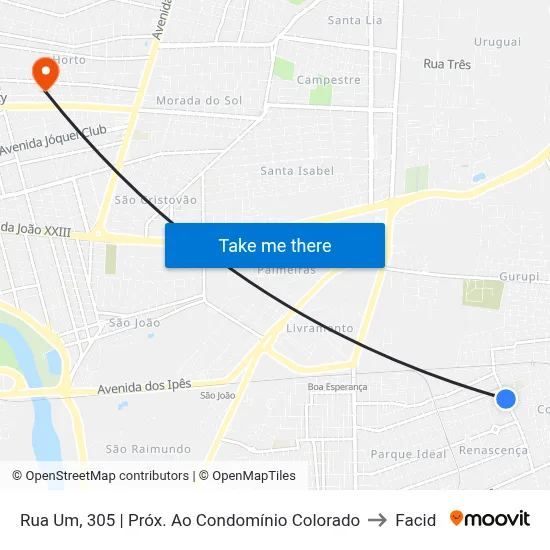 Rua Um, 305 | Próx. Ao Condomínio Colorado to Facid map