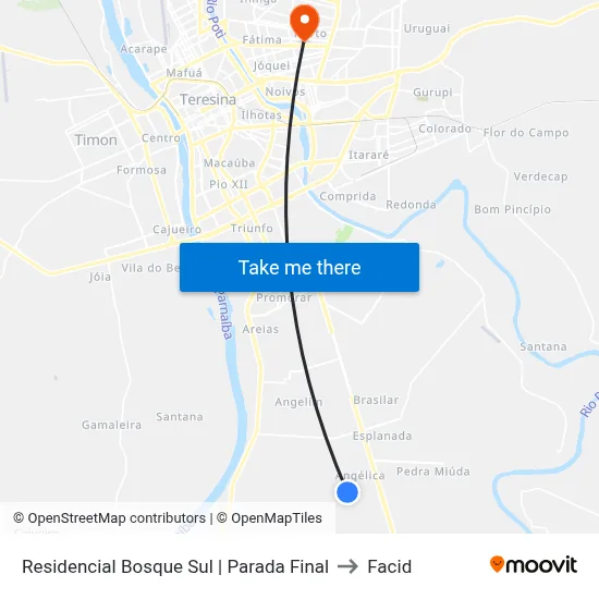 Residencial Bosque Sul | Parada Final to Facid map