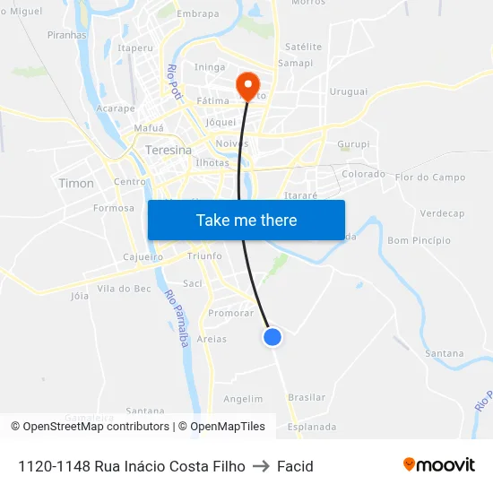 1120-1148 Rua Inácio Costa Filho to Facid map