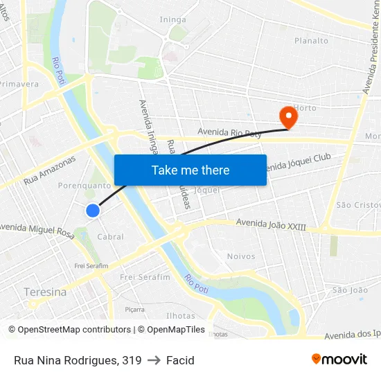Rua Nina Rodrigues, 319 to Facid map