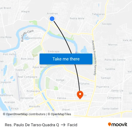 Res. Paulo De Tarso-Quadra Q to Facid map