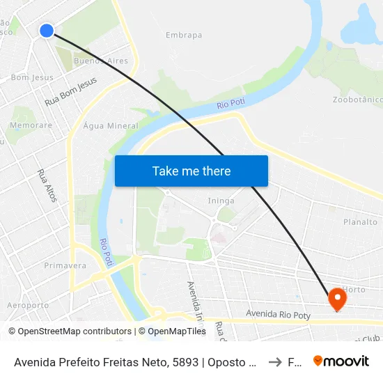 Avenida Prefeito Freitas Neto, 5893 | Oposto Castelo Supermercado to Facid map