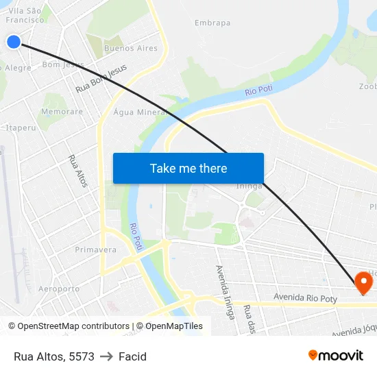 Rua Altos, 5573 to Facid map