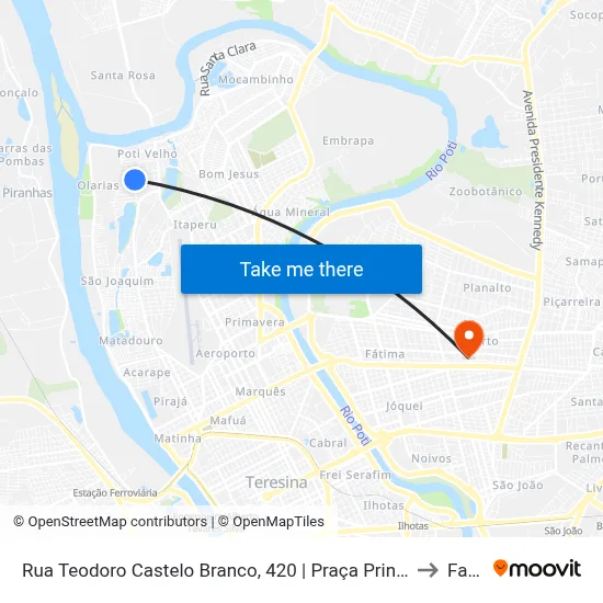 Rua Teodoro Castelo Branco, 420 | Praça Princesa Isabel to Facid map