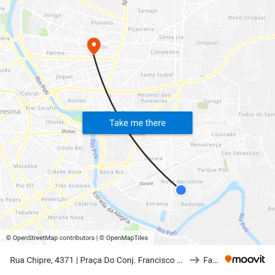 Rua Chipre, 4371 | Praça Do Conj. Francisco Marreiros to Facid map