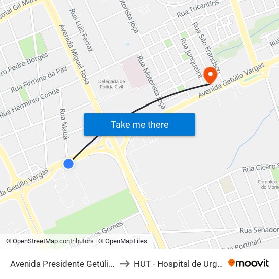 Avenida Presidente Getúlio Vargas, 2486 | Jelta to HUT - Hospital de Urgências de Teresina map