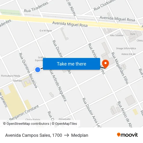 Avenida Campos Sales, 1700 to Medplan map