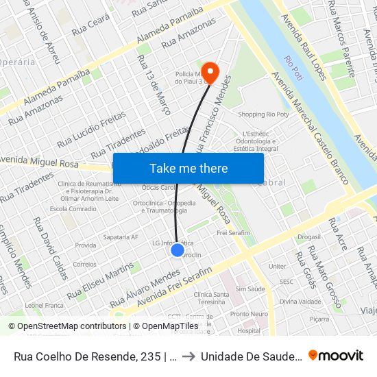 Rua Coelho De Resende, 235 | Coxinha No Cone to Unidade De Saude Cecy Forte map