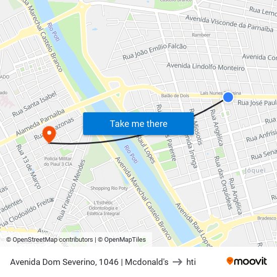 Avenida Dom Severino, 1046 | Mcdonald's to hti map