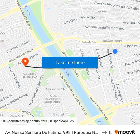 Av. Nossa Senhora De Fátima, 998 | Paróquia Nossa Sra. De Fátima to hti map