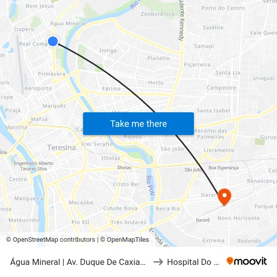 Água Mineral | Av. Duque De Caxias - Sentido Bairro to Hospital Do Dirceu 2 map