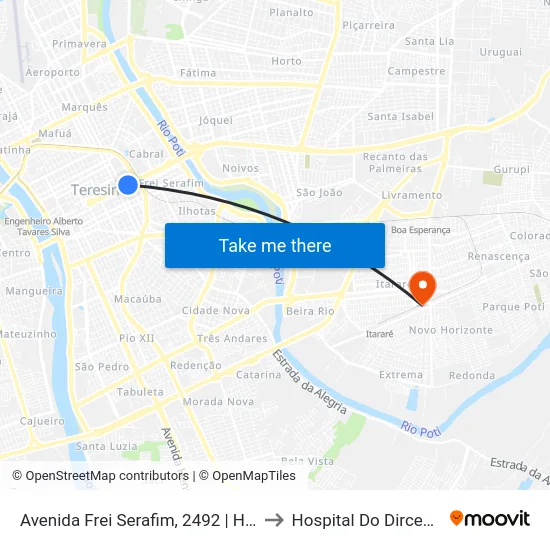 Avenida Frei Serafim, 2492 | Hgv to Hospital Do Dirceu 2 map