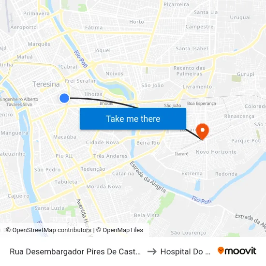 Rua Desembargador Pires De Castro, 725 | Semduh to Hospital Do Dirceu 2 map