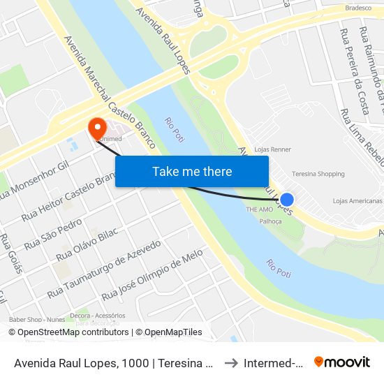Avenida Raul Lopes, 1000  | Teresina Shopping / Oposto Ao Parque Potycabana to Intermed-AUTORIZAÇAO map