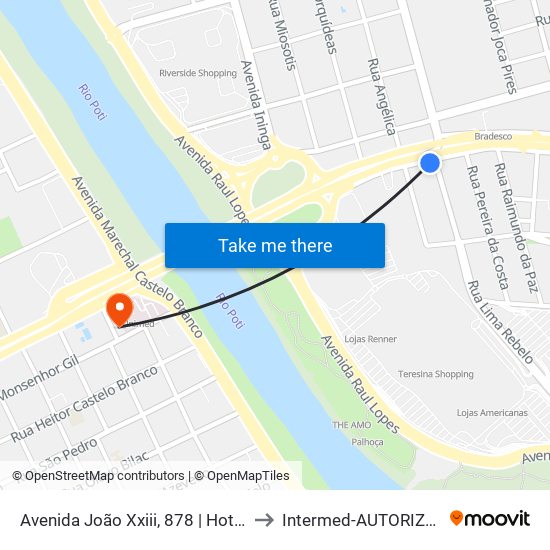 Avenida João Xxiii, 878 | Hotel Poty to Intermed-AUTORIZAÇAO map