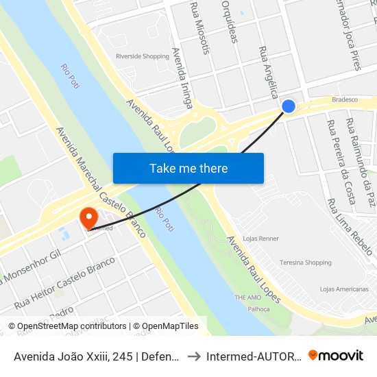 Avenida João Xxiii, 245 | Defensoria Pública to Intermed-AUTORIZAÇAO map