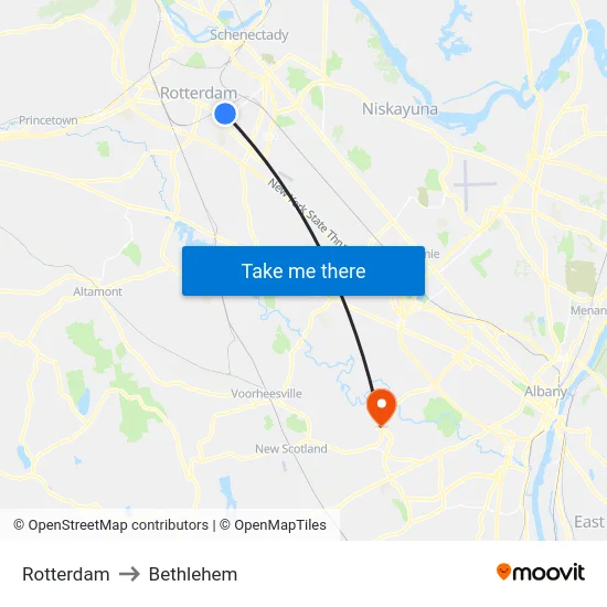 Rotterdam to Bethlehem map