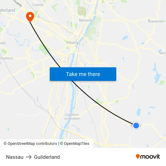 Nassau to Guilderland map