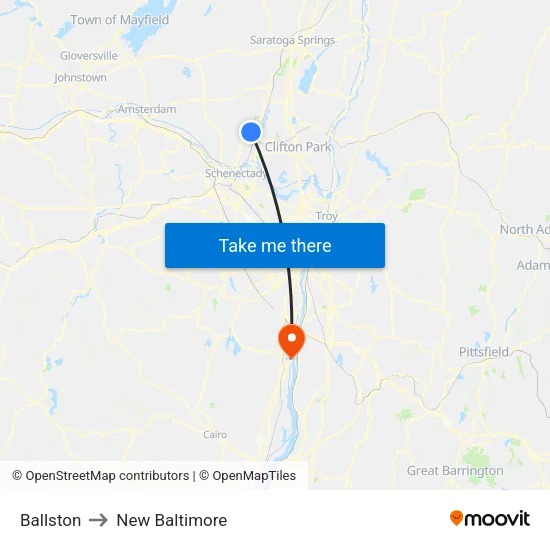 Ballston to New Baltimore map