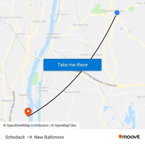 Schodack to New Baltimore map