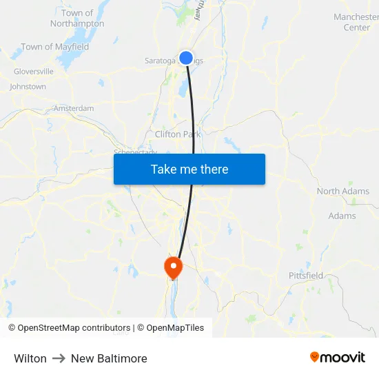 Wilton to New Baltimore map