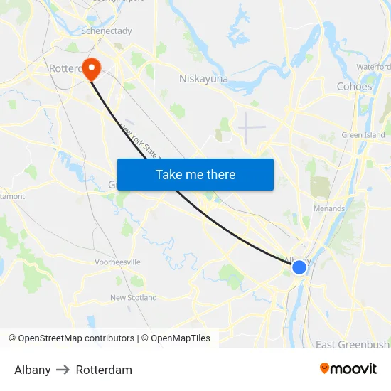 Albany to Rotterdam map
