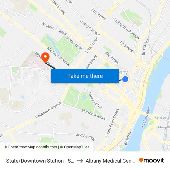 State/Downtown Station - State St & Lodge St to Albany Medical Center. Penthouse map