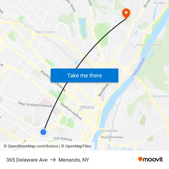 365 Delaware Ave to Menands, NY map