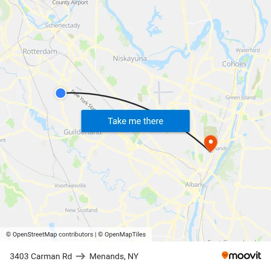 3403 Carman Rd to Menands, NY map