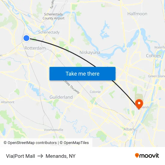 Via|Port Mall to Menands, NY map