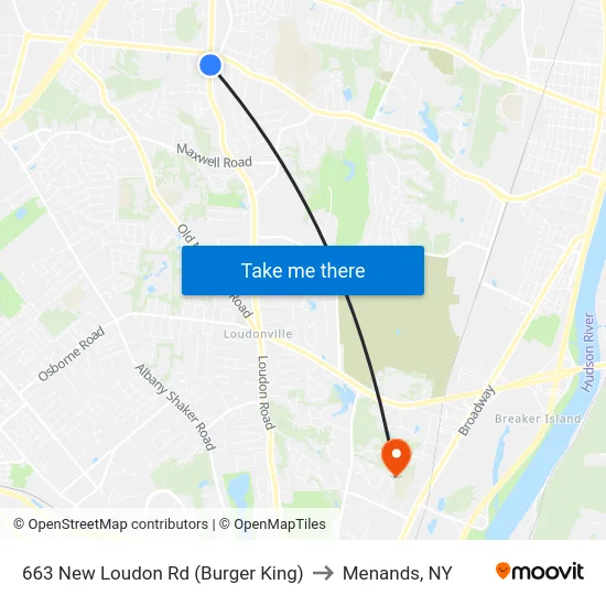 663 New Loudon Rd (Burger King) to Menands, NY map