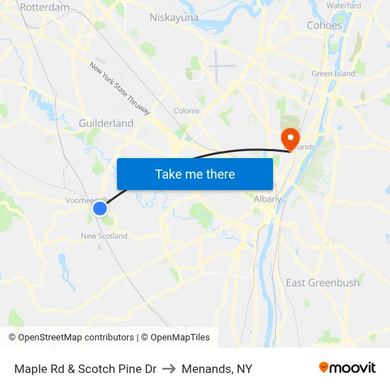 Maple Rd & Scotch Pine Dr to Menands, NY map