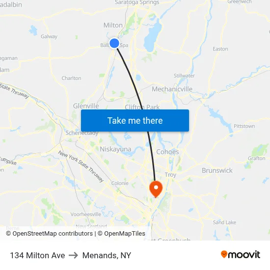 134 Milton Ave to Menands, NY map