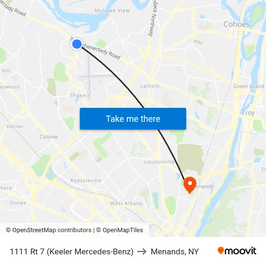 1111 Rt 7 (Keeler Mercedes-Benz) to Menands, NY map