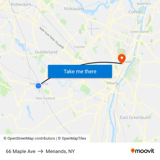 66 Maple Ave to Menands, NY map