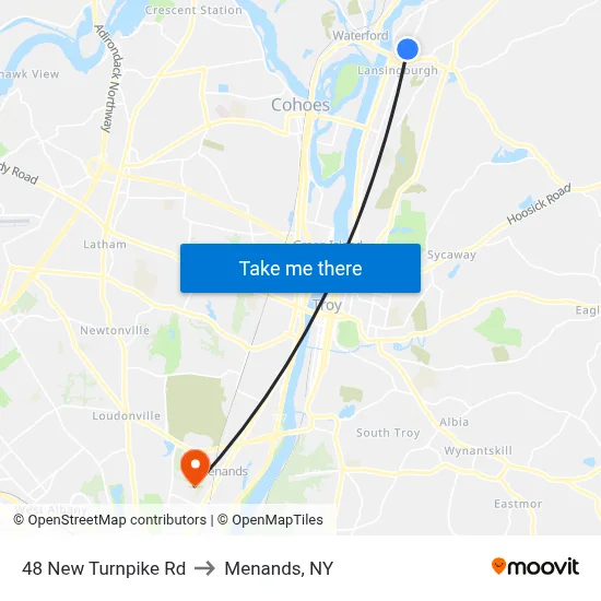 48 New Turnpike Rd to Menands, NY map