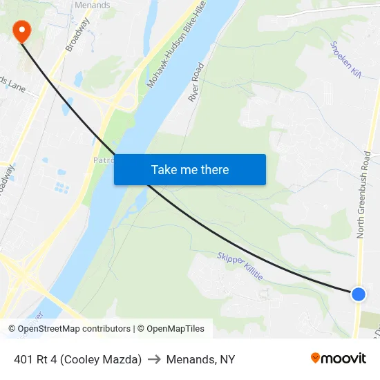 401 Rt 4 (Cooley Mazda) to Menands, NY map