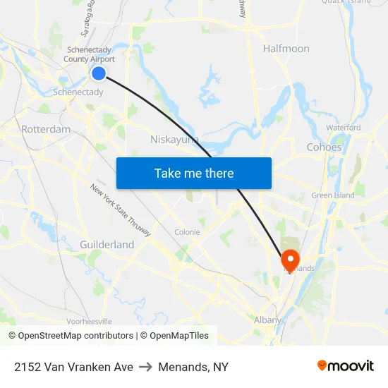 2152 Van Vranken Ave to Menands, NY map