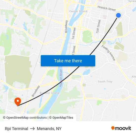 Rpi Terminal to Menands, NY map