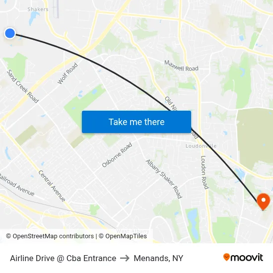 Airline Drive @ Cba Entrance to Menands, NY map