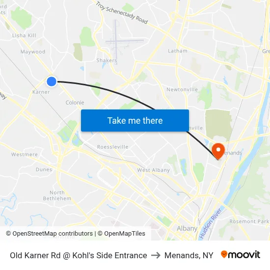 Old Karner Rd @ Kohl's Side Entrance to Menands, NY map