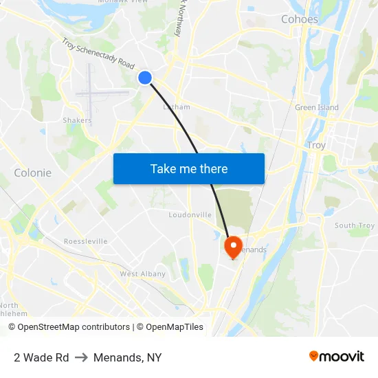 2 Wade Rd to Menands, NY map
