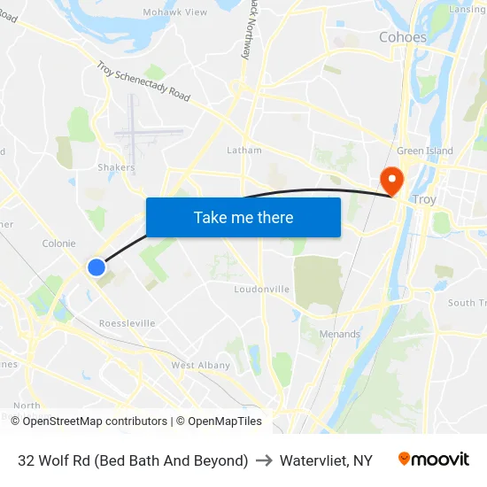 32 Wolf Rd (Bed Bath And Beyond) to Watervliet, NY map