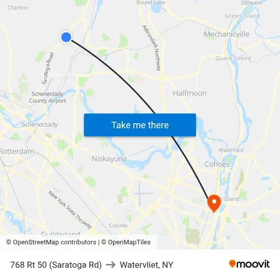 768 Rt 50 (Saratoga Rd) to Watervliet, NY map