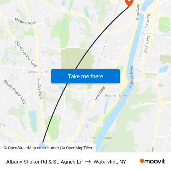 Albany Shaker Rd & St. Agnes Ln to Watervliet, NY map
