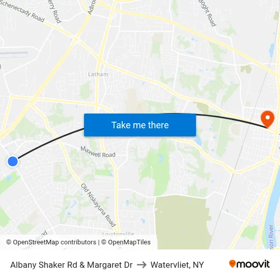 Albany Shaker Rd & Margaret Dr to Watervliet, NY map