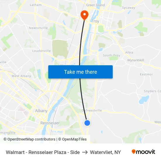 Walmart - Rensselaer Plaza - Side to Watervliet, NY map