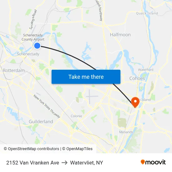 2152 Van Vranken Ave to Watervliet, NY map