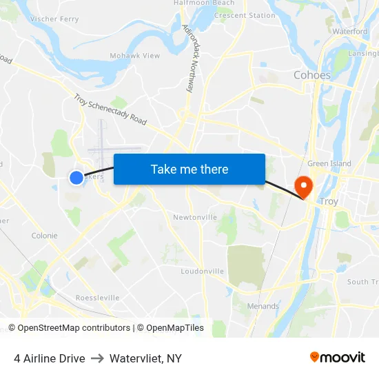 4 Airline Drive to Watervliet, NY map